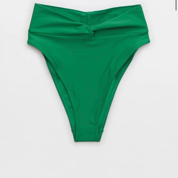 aerie Other - Aerie Twist High Cut Cheeky Bikini Bottom Size S NWT Green